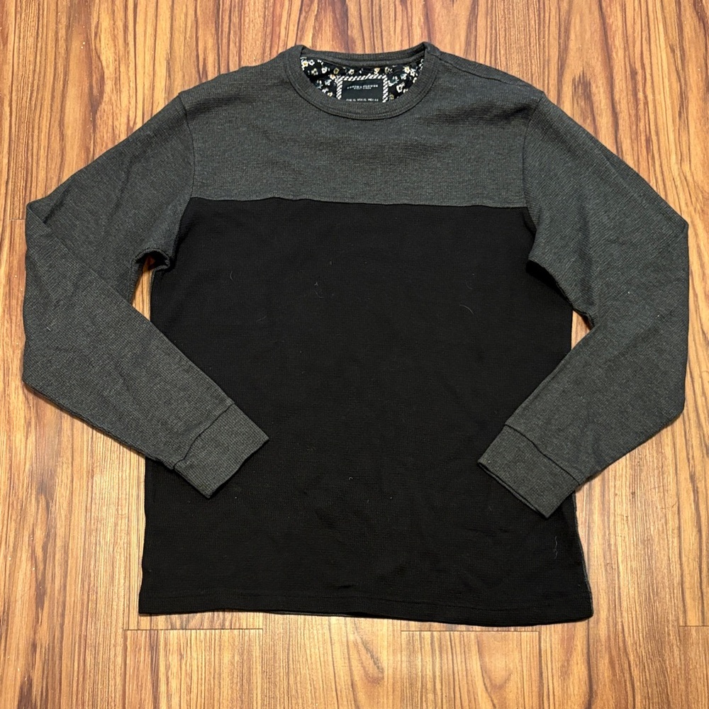 Denim and Flower Men's Two-Tone Long Sleeve Shirt